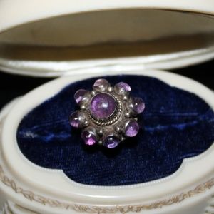 Vintage Sterling Silver Mexico Amethyst Ring